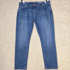 Mugsy Jeans mens 42x32 Lake Shores slim tapered blue stretch